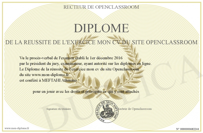 diplome openclassroom